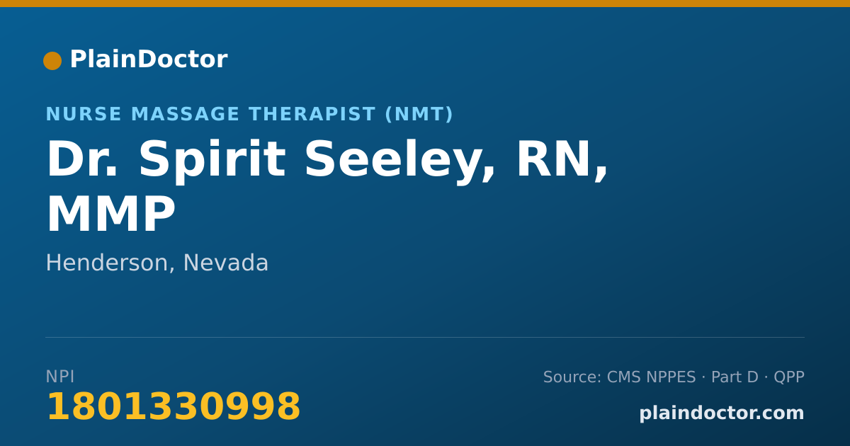 Shareable card for Spirit Seeley, RN, MMP - Nurse Massage Therapist (NMT), Henderson, NV