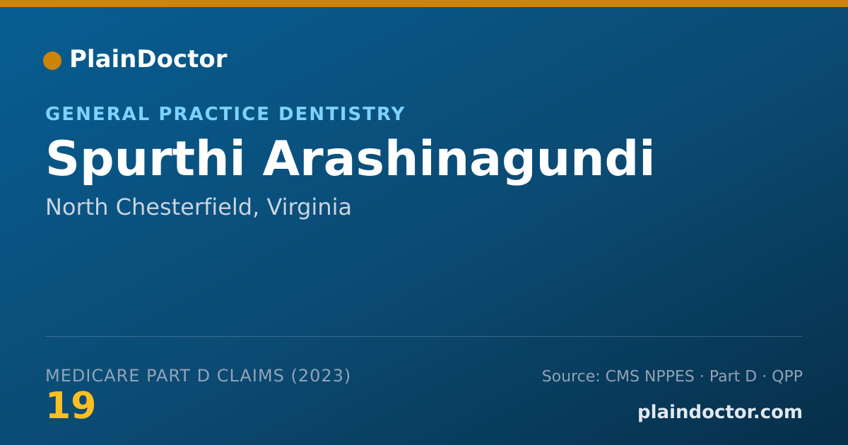 Shareable card for Spurthi Arashinagundi - General Practice Dentistry, North Chesterfield, VA