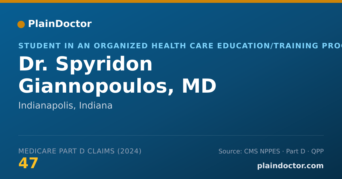 Shareable card for Spyridon Giannopoulos, MD - Student in an Organized Health Care Education/Training Program, Indianapolis, IN