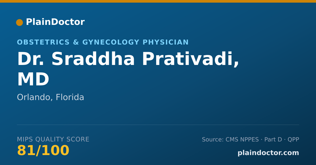 Shareable card for Sraddha Prativadi, MD - Obstetrics & Gynecology Physician, Orlando, FL