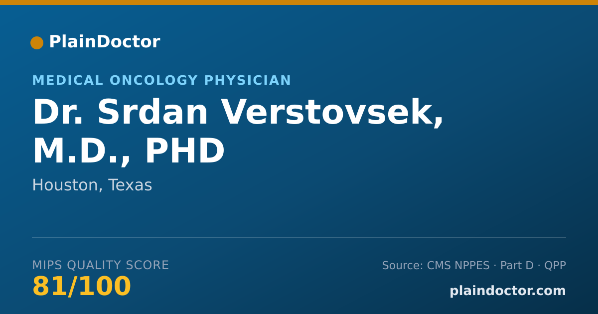 Shareable card for Srdan Verstovsek, M.D., PHD - Medical Oncology Physician, Houston, TX