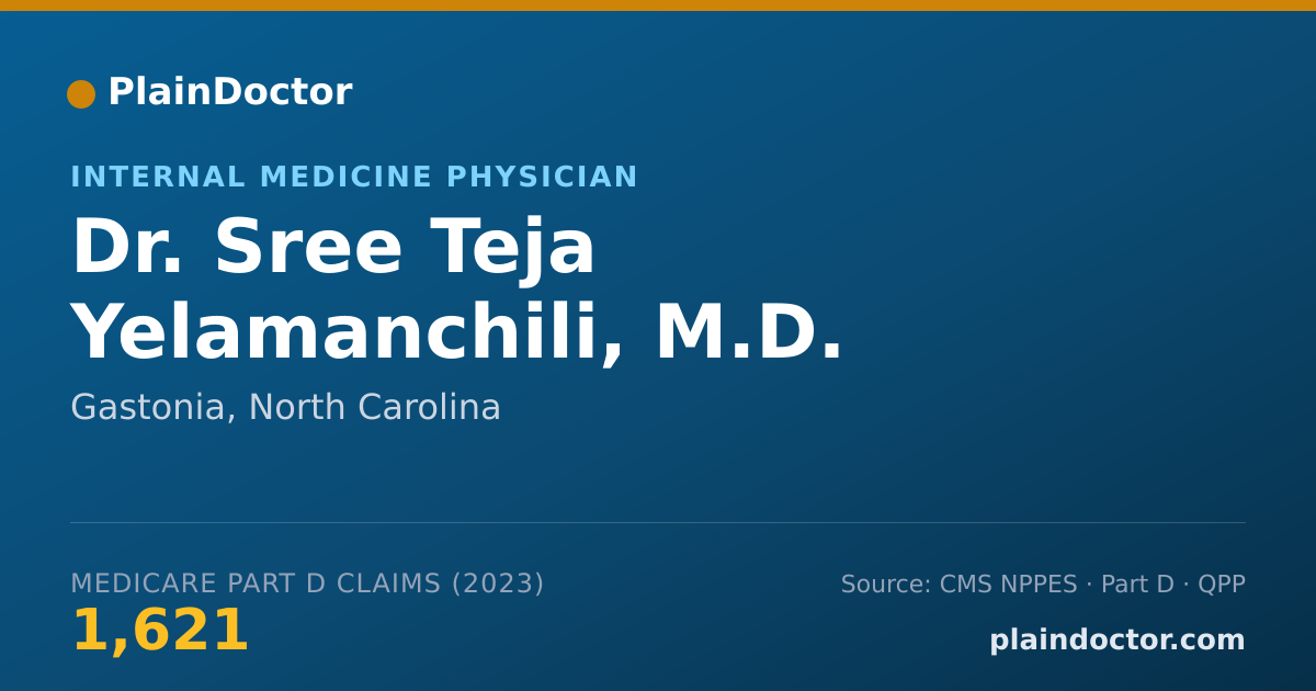 Shareable card for Sree Teja Yelamanchili, M.D. - Internal Medicine Physician, Gastonia, NC