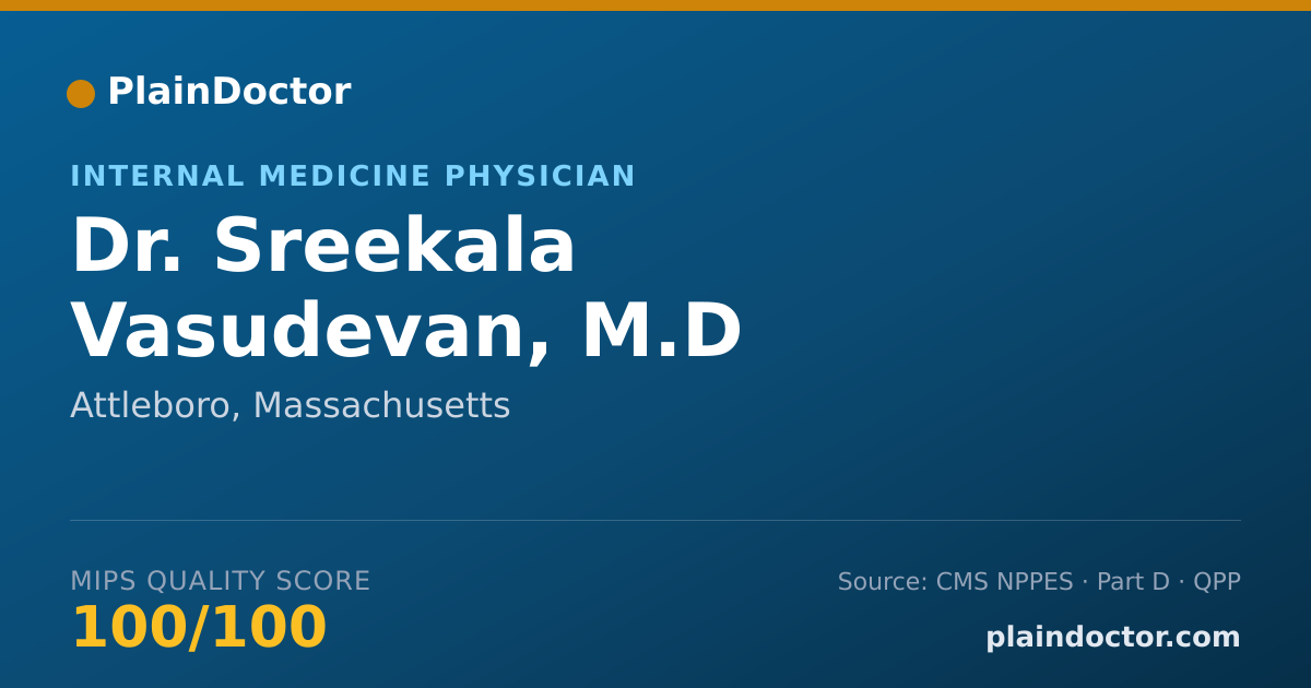 Shareable card for Sreekala Vasudevan, M.D - Internal Medicine Physician, Attleboro, MA