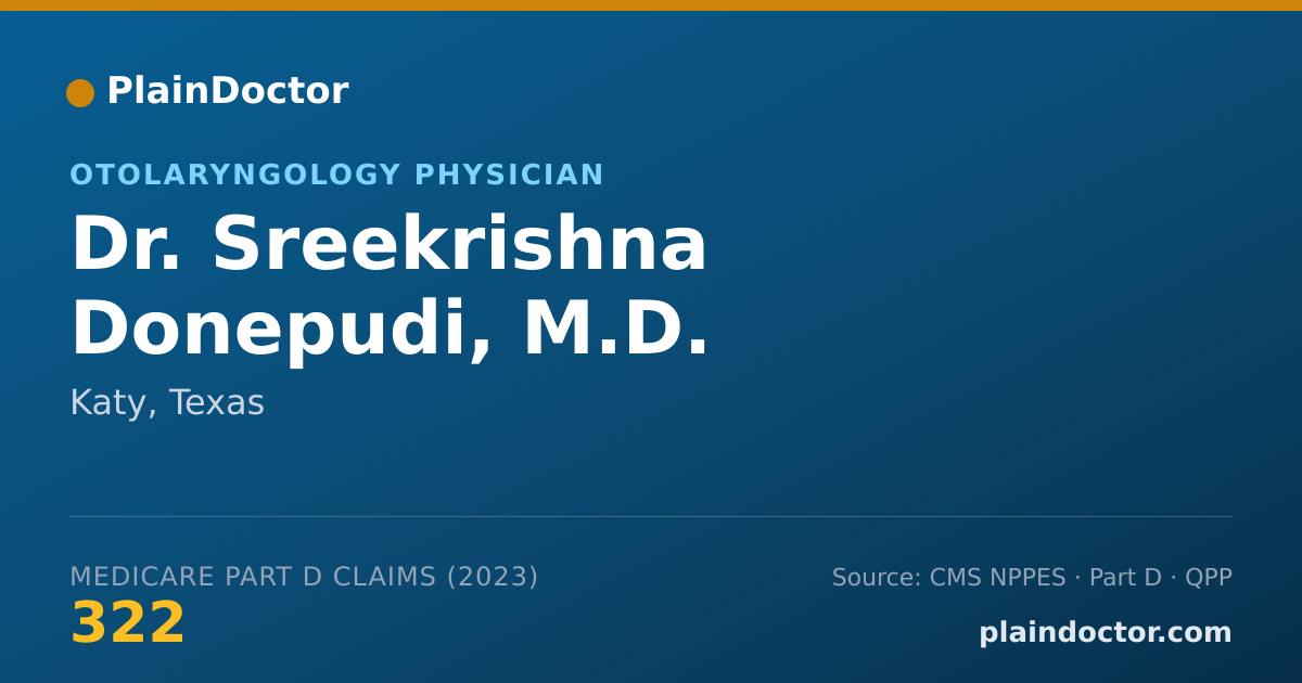 Shareable card for Sreekrishna Donepudi, M.D. - Otolaryngology Physician, Katy, TX