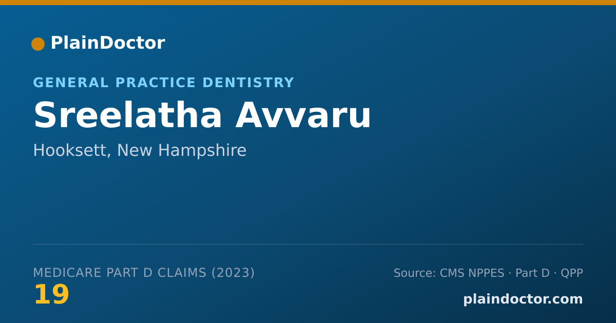 Shareable card for Sreelatha Avvaru - General Practice Dentistry, Hooksett, NH