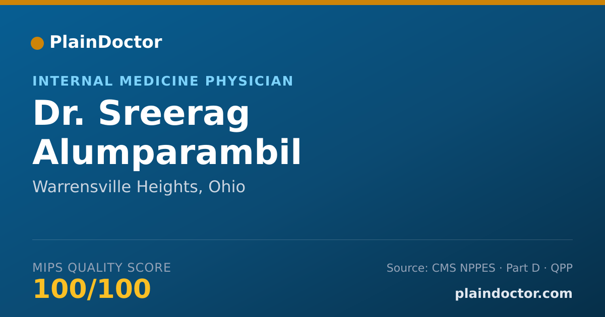 Shareable card for Sreerag Alumparambil Surendran, MD - Internal Medicine Physician, Warrensville Heights, OH