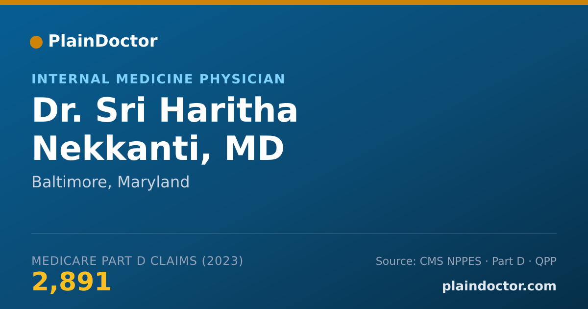 Shareable card for Sri Haritha Nekkanti, MD - Internal Medicine Physician, Baltimore, MD