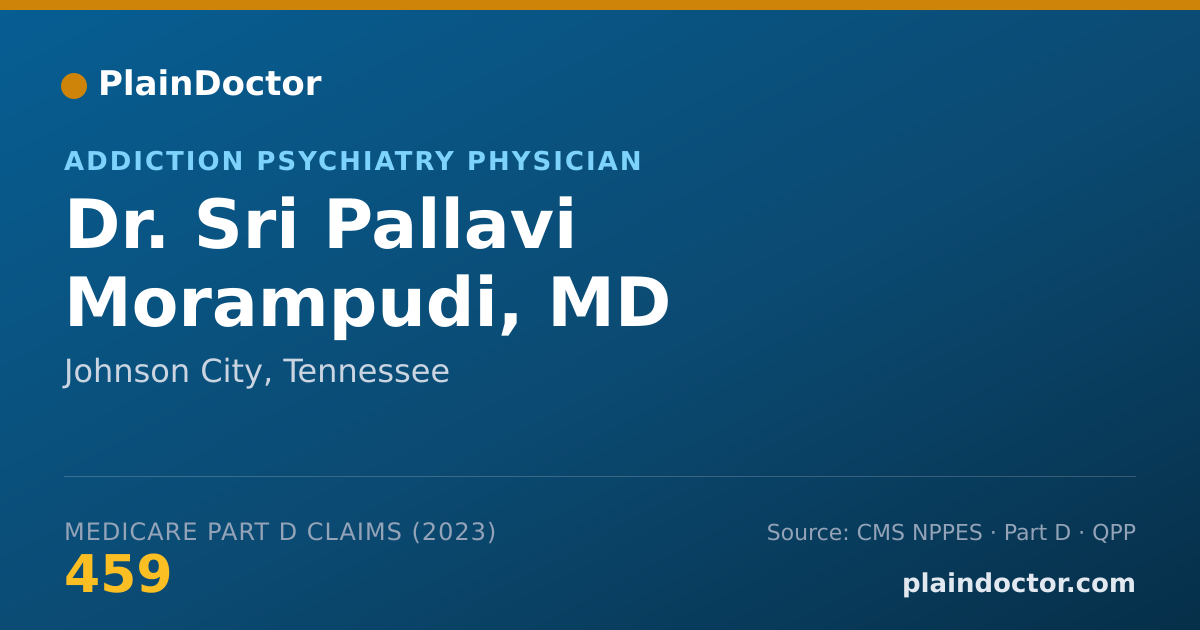 Shareable card for Sri Pallavi Morampudi, MD - Addiction Psychiatry Physician, Johnson City, TN