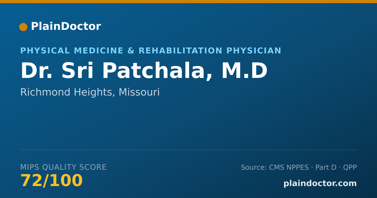 Shareable card for Sri Patchala, M.D - Physical Medicine & Rehabilitation Physician, Richmond Heights, MO