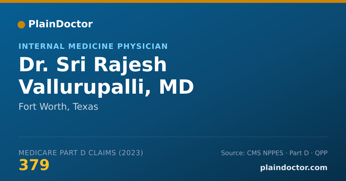 Shareable card for Sri Rajesh Vallurupalli, MD - Internal Medicine Physician, Fort Worth, TX