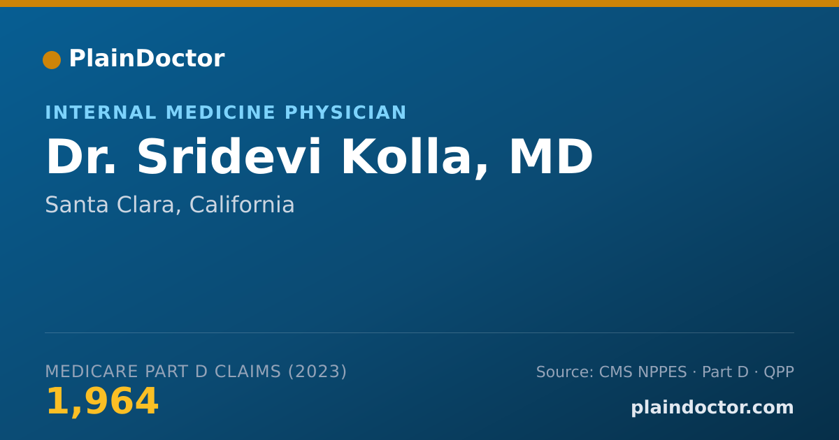 Shareable card for Sridevi Kolla, MD - Internal Medicine Physician, Santa Clara, CA