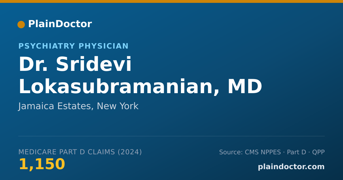 Shareable card for Sridevi Lokasubramanian, MD - Psychiatry Physician, Jamaica Estates, NY
