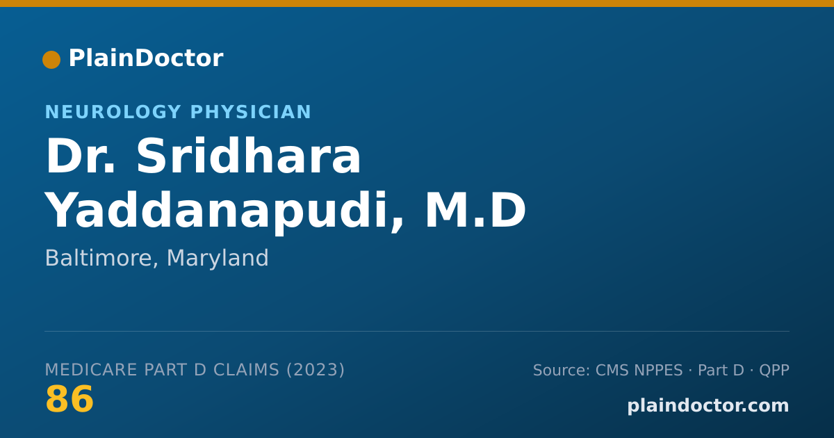 Shareable card for Sridhara Yaddanapudi, M.D - Neurology Physician, Baltimore, MD