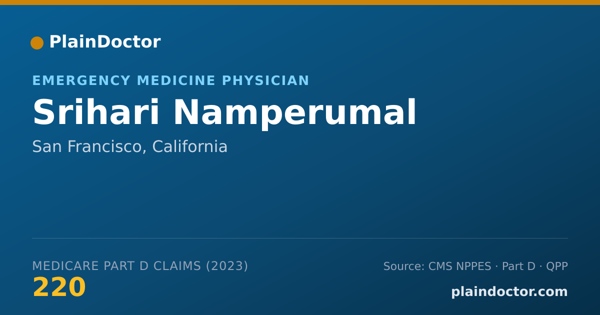 Shareable card for Srihari Namperumal - Emergency Medicine Physician, San Francisco, CA