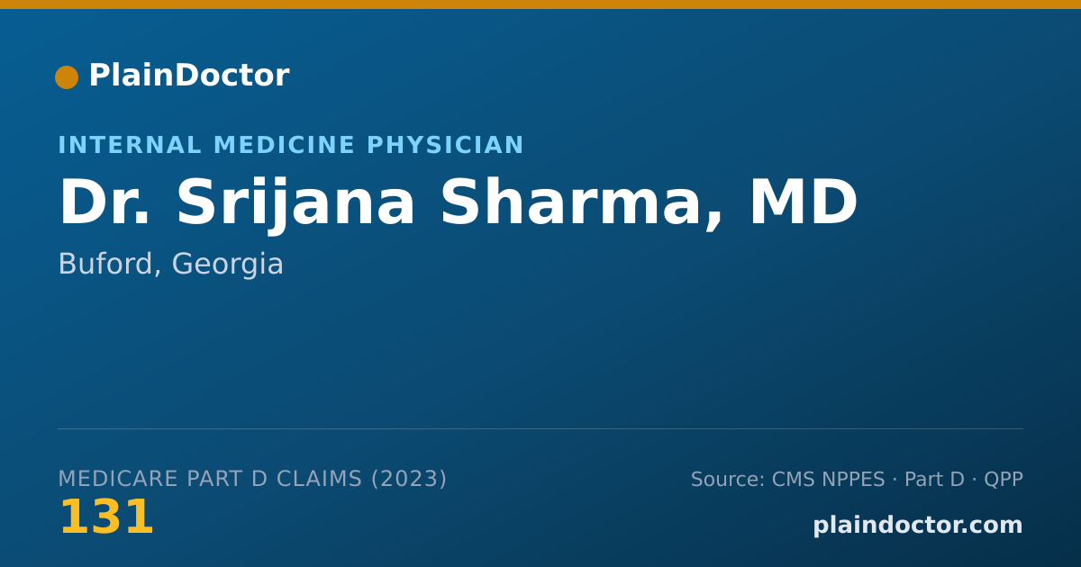 Shareable card for Srijana Sharma, MD - Internal Medicine Physician, Buford, GA