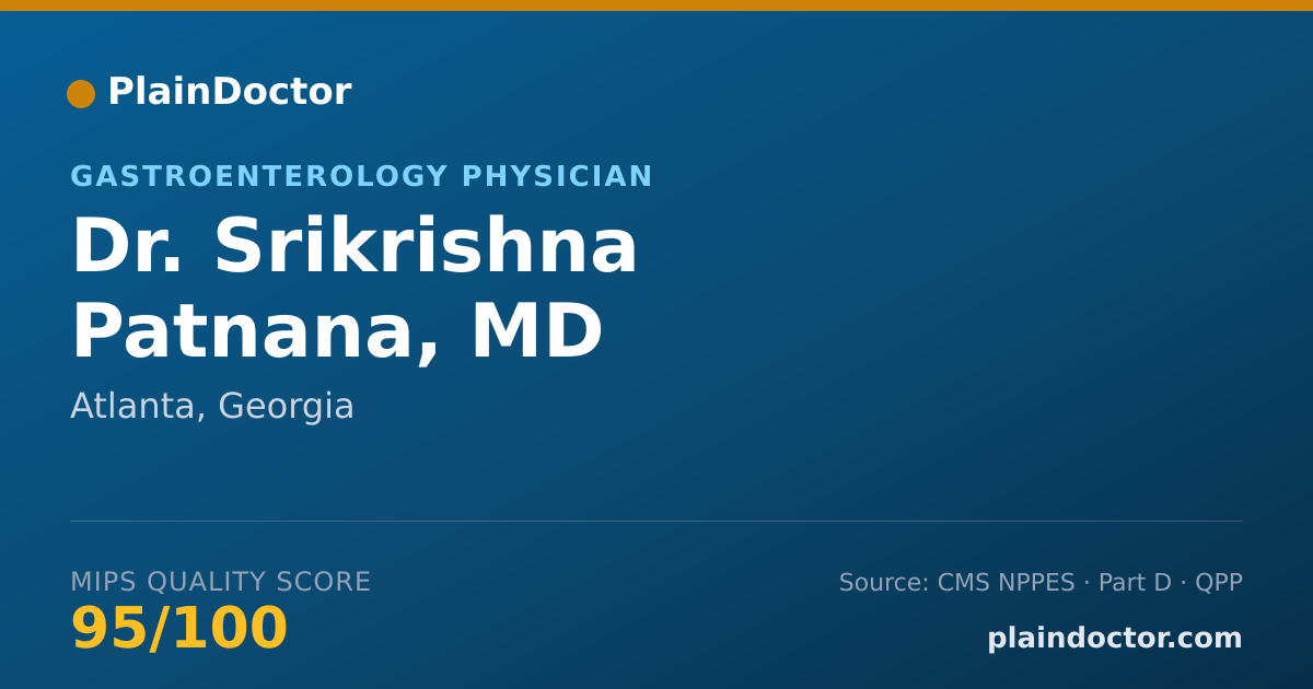 Shareable card for Srikrishna Patnana, MD - Gastroenterology Physician, Atlanta, GA