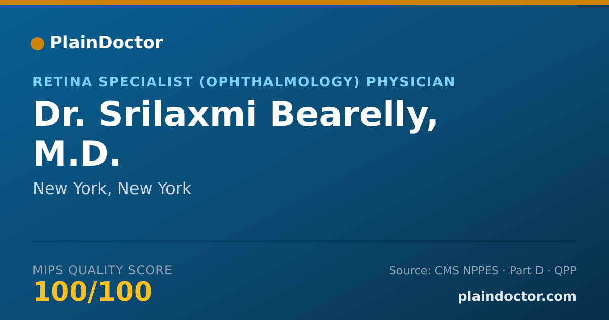 Shareable card for Srilaxmi Bearelly, M.D. - Retina Specialist (Ophthalmology) Physician, New York, NY
