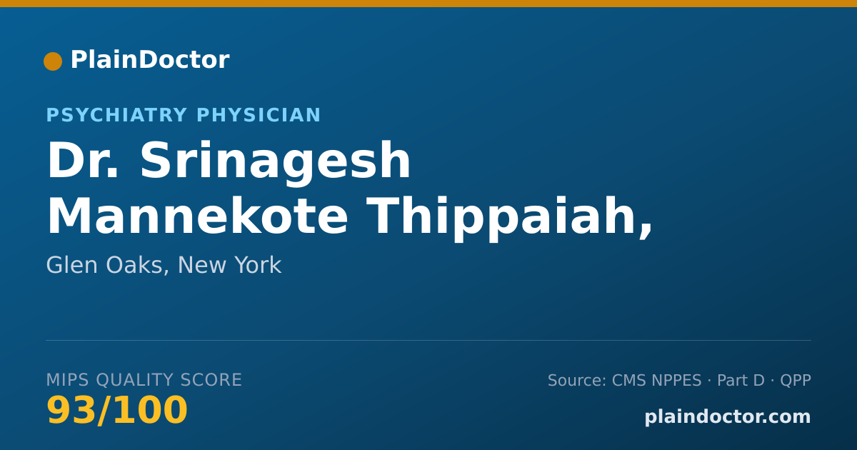 Shareable card for Srinagesh Mannekote Thippaiah, M.D. - Psychiatry Physician, Glen Oaks, NY