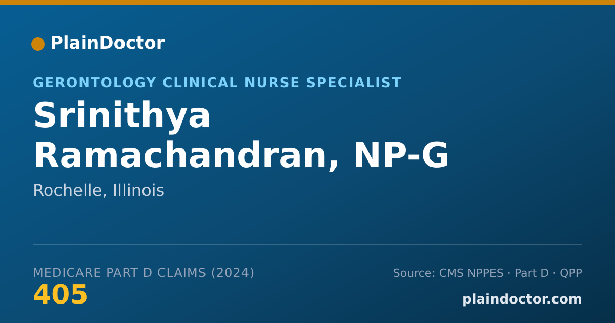 Shareable card for Srinithya Ramachandran, NP-G - Gerontology Clinical Nurse Specialist, Rochelle, IL