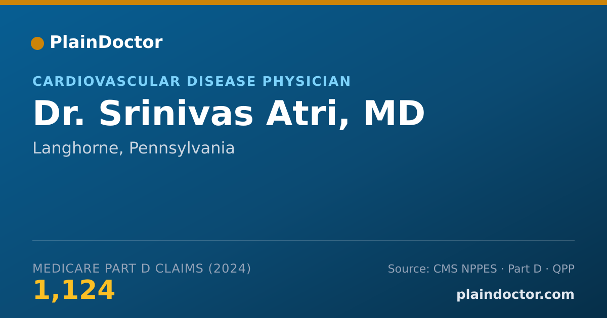 Shareable card for Srinivas Atri, MD - Cardiovascular Disease Physician, Langhorne, PA