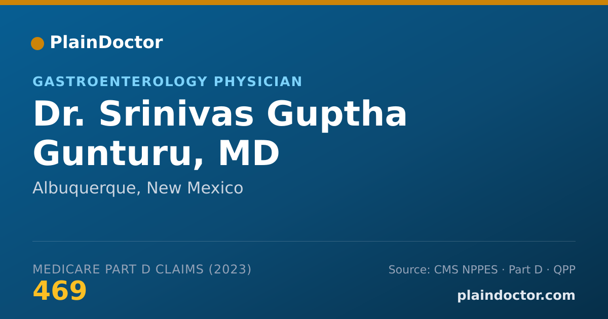 Shareable card for Srinivas Guptha Gunturu, MD - Gastroenterology Physician, Albuquerque, NM