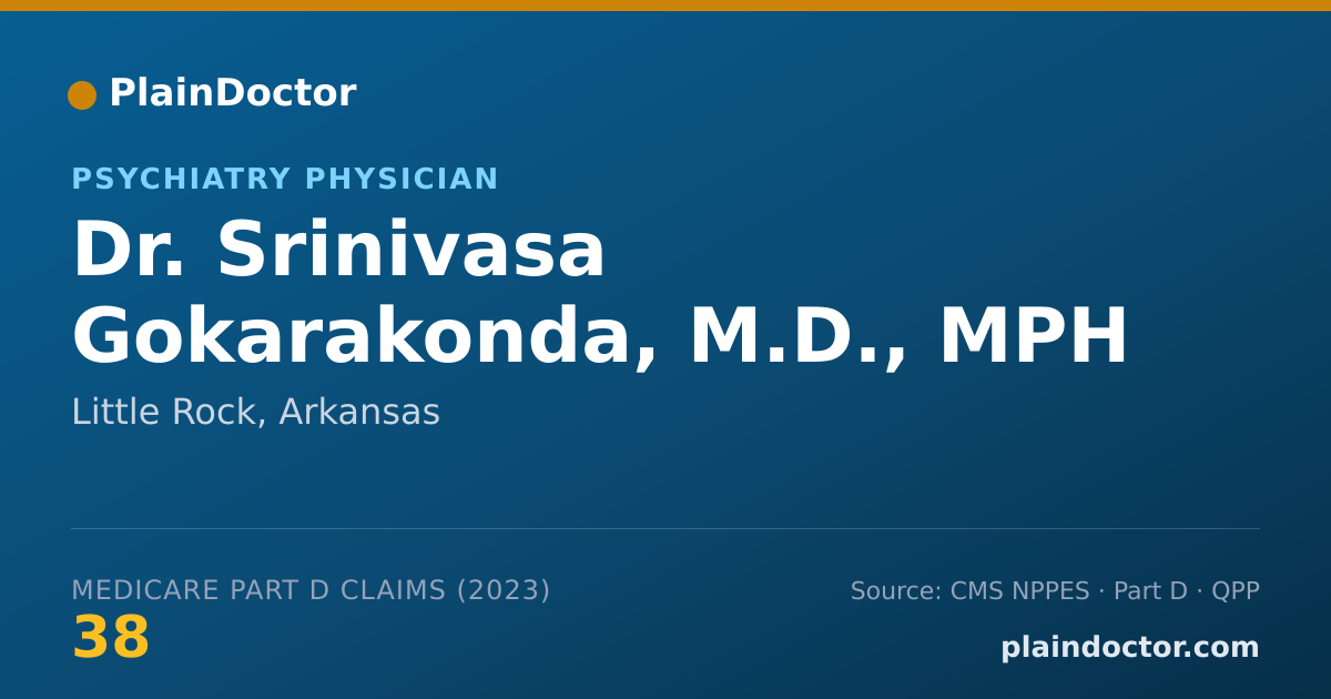 Shareable card for Srinivasa Gokarakonda, M.D., MPH - Psychiatry Physician, Little Rock, AR