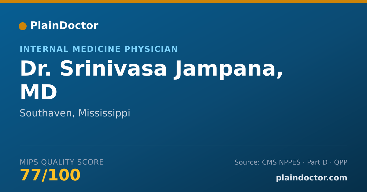 Shareable card for Srinivasa Jampana, MD - Internal Medicine Physician, Southaven, MS