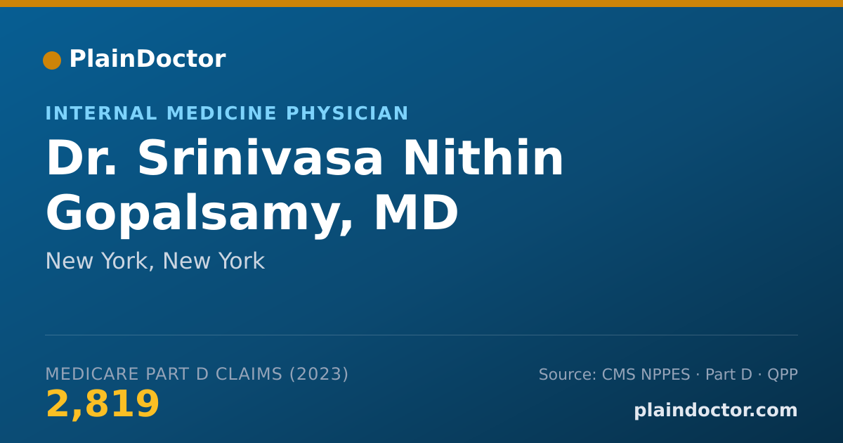 Shareable card for Srinivasa Nithin Gopalsamy, MD - Internal Medicine Physician, New York, NY