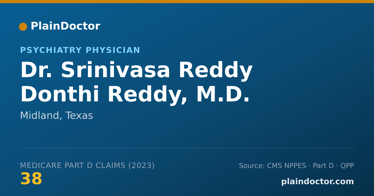 Shareable card for Srinivasa Reddy Donthi Reddy, M.D. - Psychiatry Physician, Midland, TX