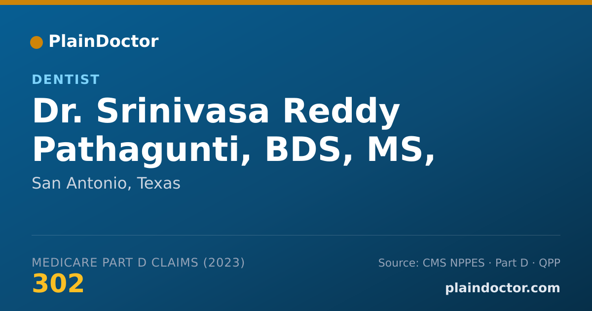 Shareable card for Srinivasa Reddy Pathagunti, BDS, MS, MPH - Dentist, San Antonio, TX