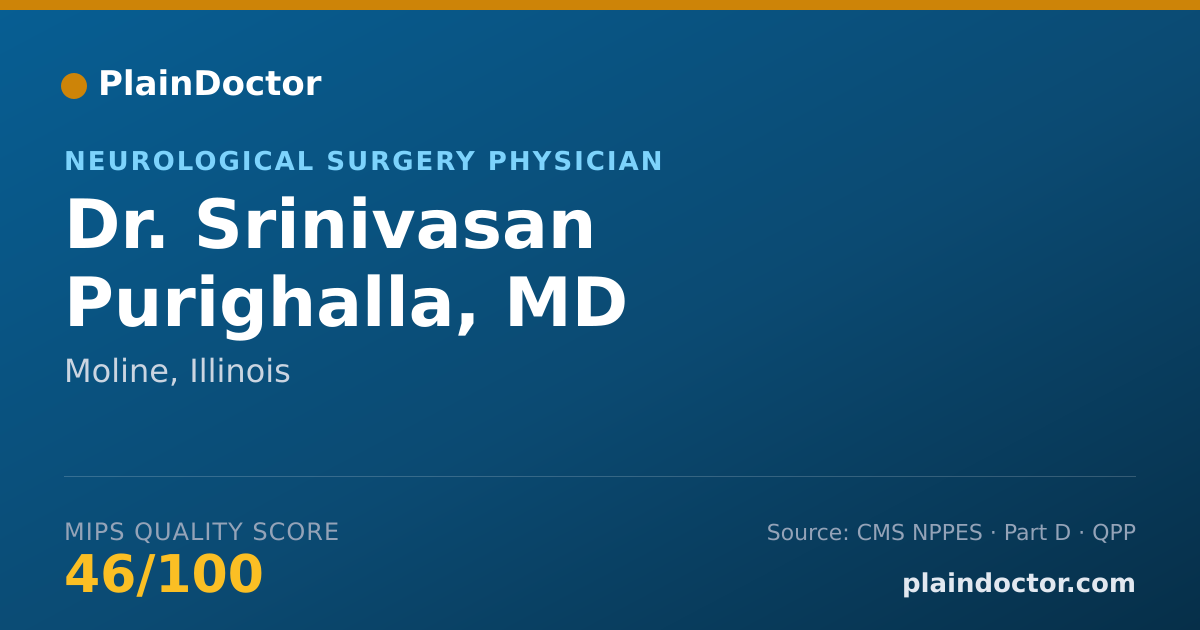 Shareable card for Srinivasan Purighalla, MD - Neurological Surgery Physician, Moline, IL