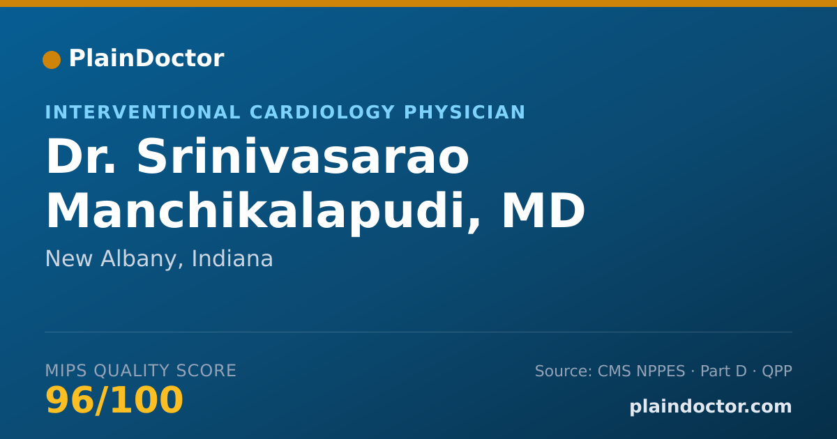 Shareable card for Srinivasarao Manchikalapudi, MD - Interventional Cardiology Physician, New Albany, IN
