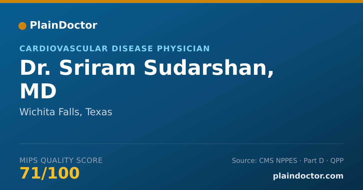 Shareable card for Sriram Sudarshan, MD - Cardiovascular Disease Physician, Wichita Falls, TX