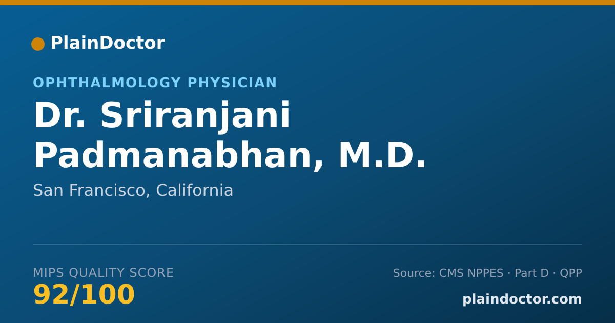Shareable card for Sriranjani Padmanabhan, M.D. - Ophthalmology Physician, San Francisco, CA