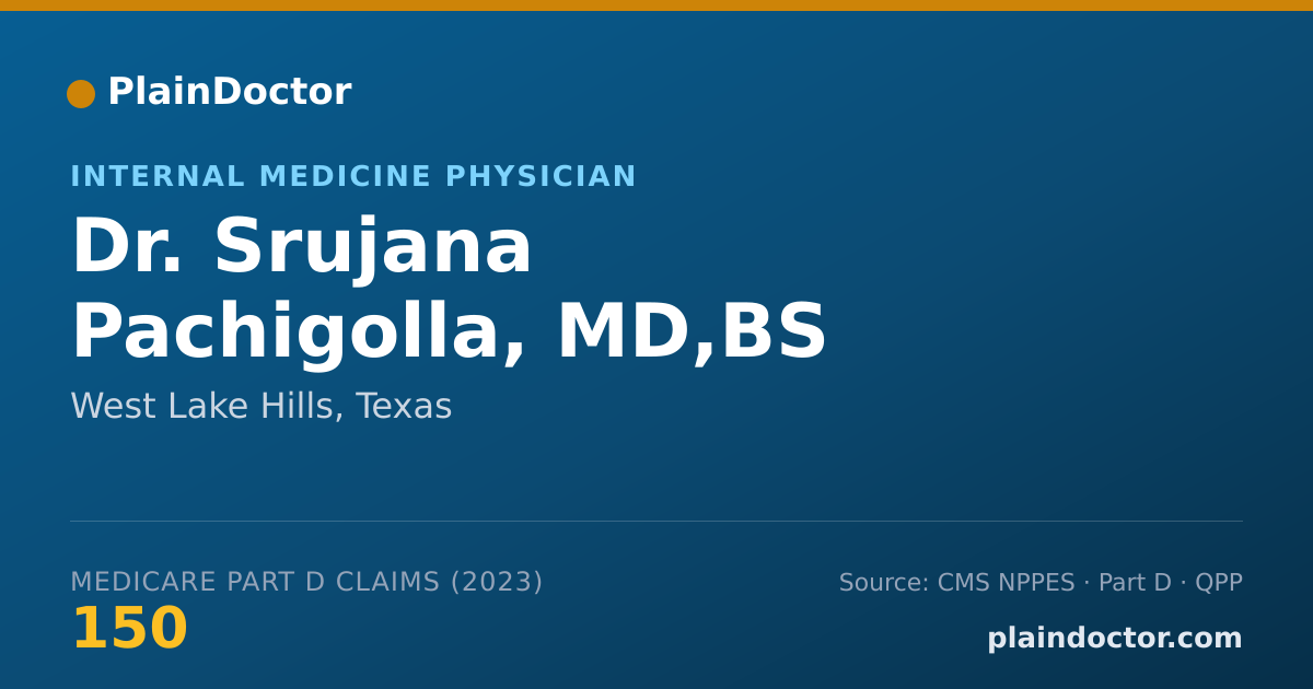 Shareable card for Srujana Pachigolla, MD,BS - Internal Medicine Physician, West Lake Hills, TX