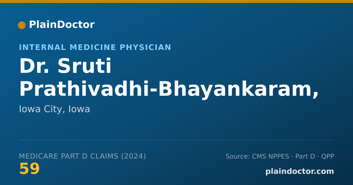 Shareable card for Sruti Prathivadhi-Bhayankaram, MD - Internal Medicine Physician, Iowa City, IA