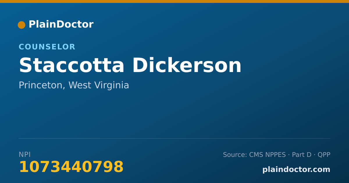Shareable card for Staccotta Dickerson - Counselor, Princeton, WV