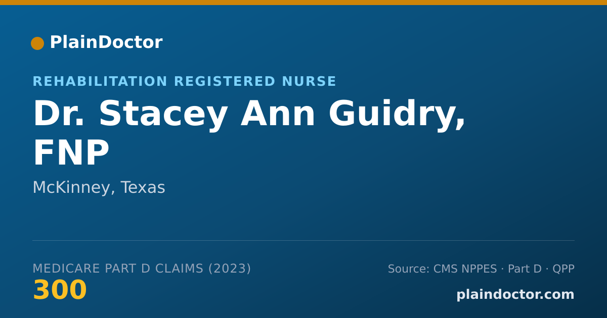 Shareable card for Stacey Ann Guidry, FNP - Rehabilitation Registered Nurse, McKinney, TX