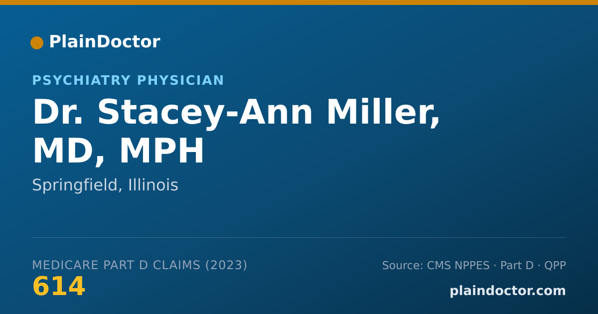 Shareable card for Stacey-Ann Miller, MD, MPH - Psychiatry Physician, Springfield, IL