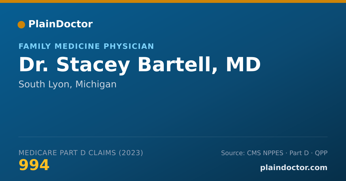 Shareable card for Stacey Bartell, MD - Family Medicine Physician, South Lyon, MI