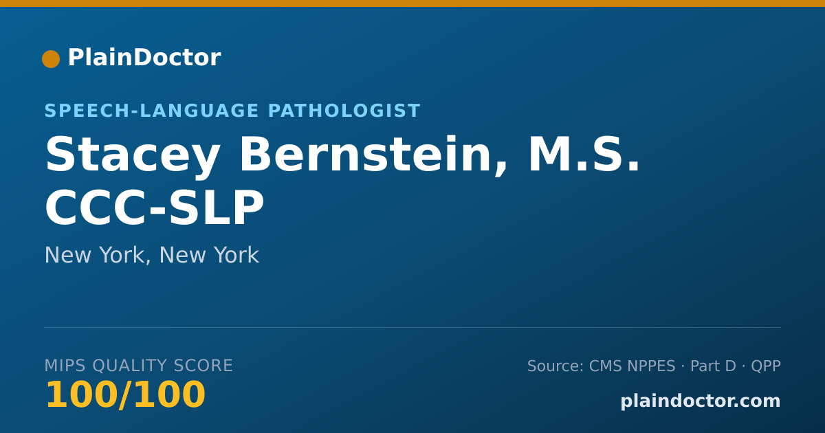 Shareable card for Stacey Bernstein, M.S. CCC-SLP - Speech-Language Pathologist, New York, NY