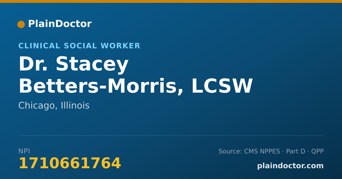 Shareable card for Stacey Betters-Morris, LCSW - Clinical Social Worker, Chicago, IL