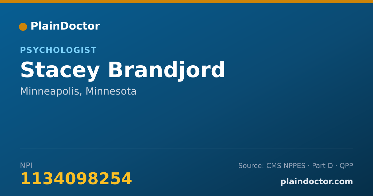Shareable card for Stacey Brandjord - Psychologist, Minneapolis, MN