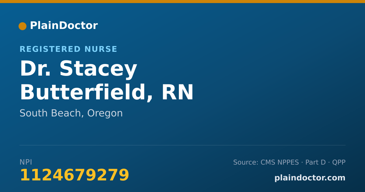 Shareable card for Stacey Butterfield, RN - Registered Nurse, South Beach, OR