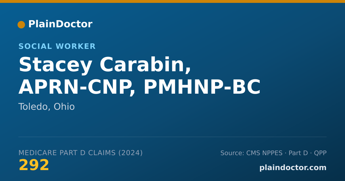 Shareable card for Stacey Carabin, APRN-CNP, PMHNP-BC - Psychiatric/Mental Health Nurse Practitioner, Ontario, OH