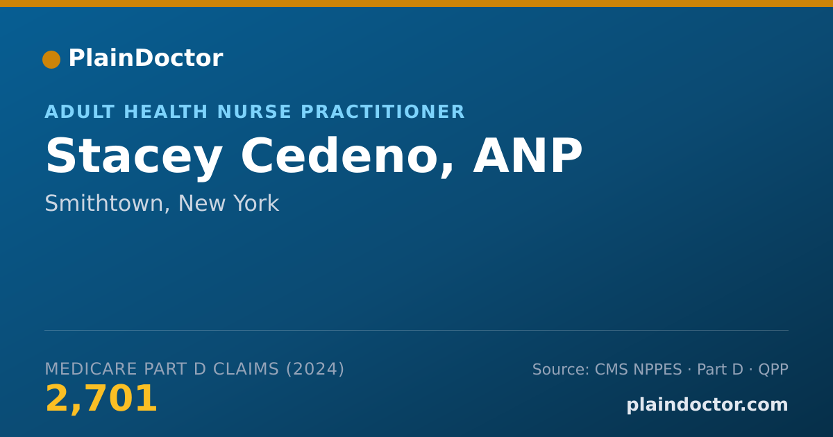Shareable card for Stacey Cedeno, ANP - Adult Health Nurse Practitioner, Smithtown, NY
