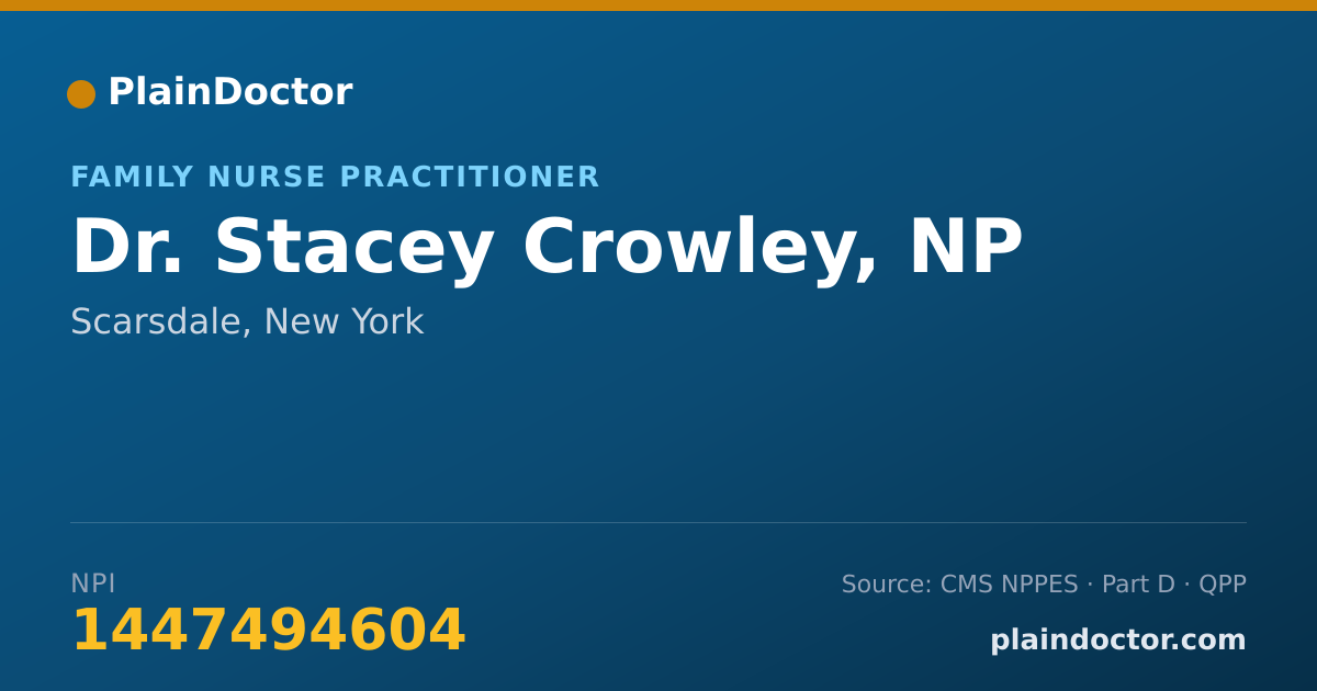 Shareable card for Stacey Crowley, NP - Family Nurse Practitioner, Scarsdale, NY