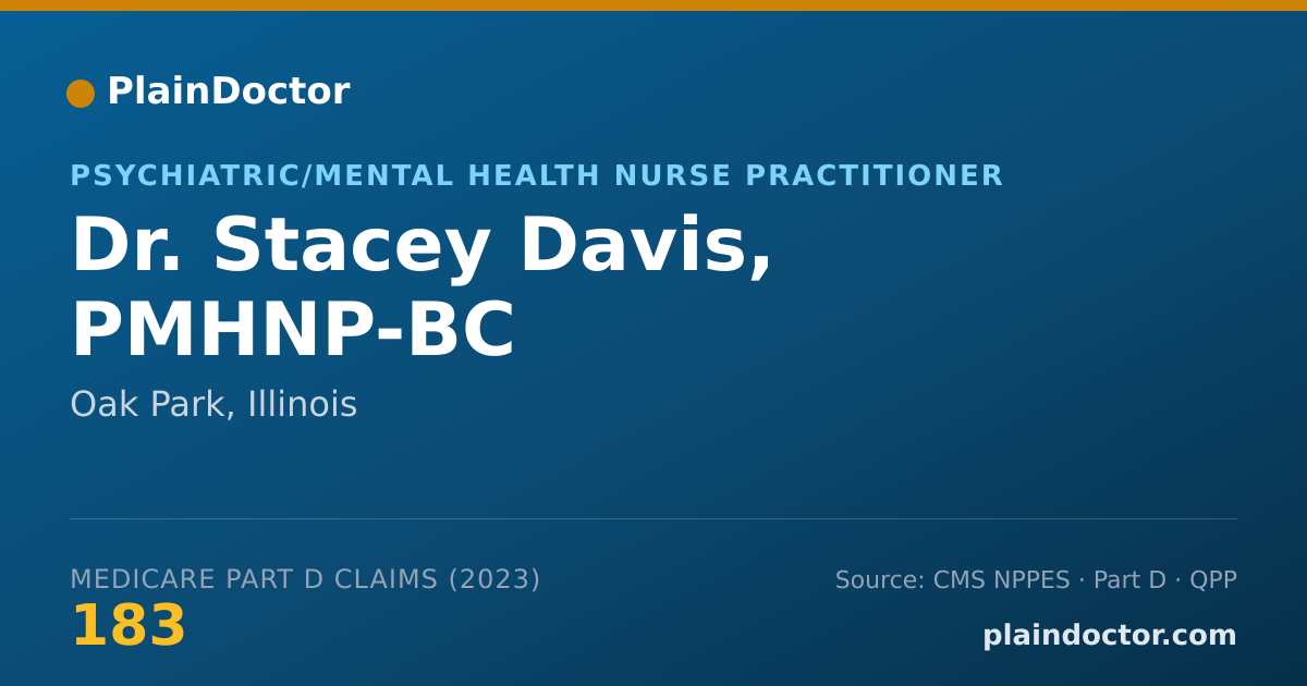 Shareable card for Stacey Davis, PMHNP-BC - Psychiatric/Mental Health Nurse Practitioner, Oak Park, IL
