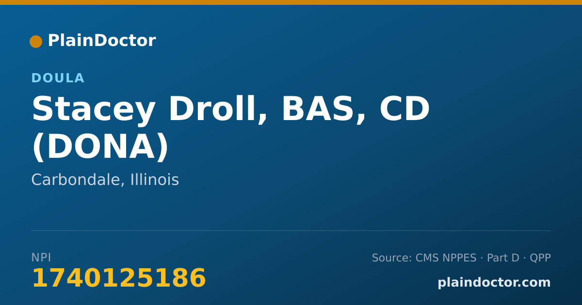 Shareable card for Stacey Droll, BAS, CD (DONA) - Doula, Carbondale, IL