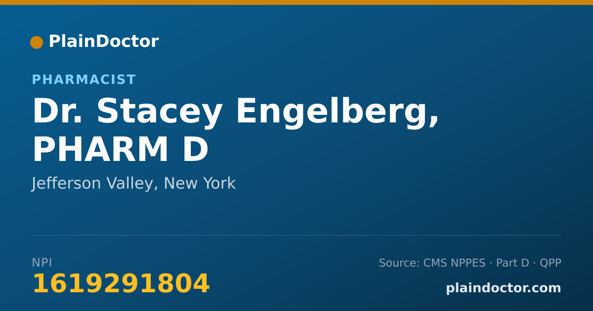 Shareable card for Stacey Engelberg, PHARM D - Pharmacist, Jefferson Valley, NY